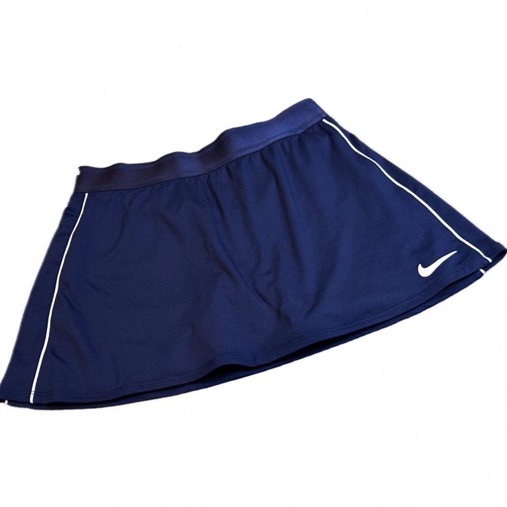 Nike Court Dri-FIT Tennis Skort Navy Blue White Piping Women Small